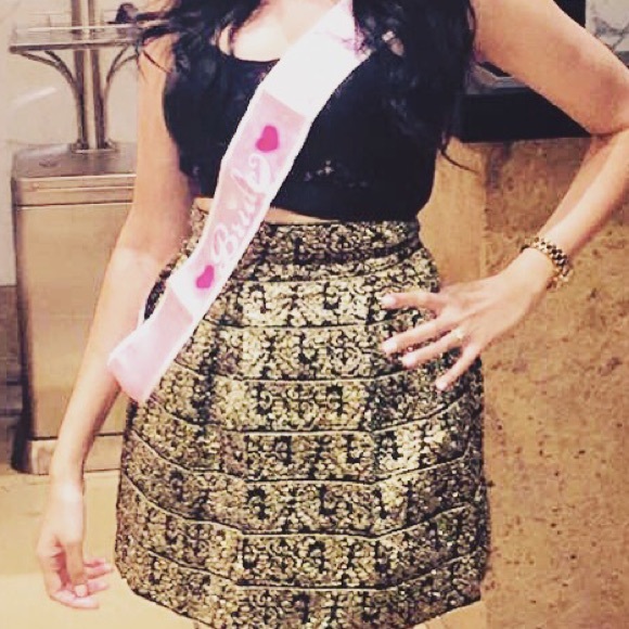 English rose vintage gold skirt from honey - Picture 4 of 4